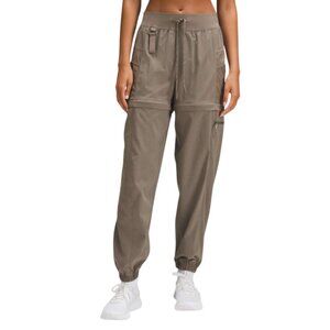Lululemon Convertible High Rise Hiking Jogger Pants Womens 14 Nomad Shorts Green